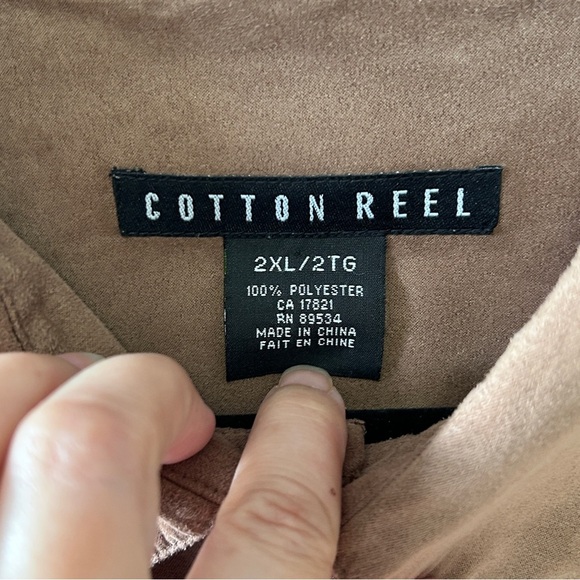 Cotton Reel Men's long sleeve 2XL faux Suede shirt office business casual - Picture 4 of 7
